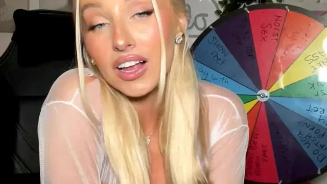 Charlotte Parkes undressing in wheel of tease