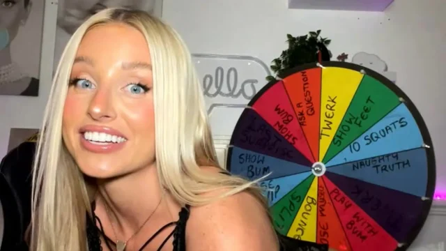 Charlotte Parkes playing wheel of tease